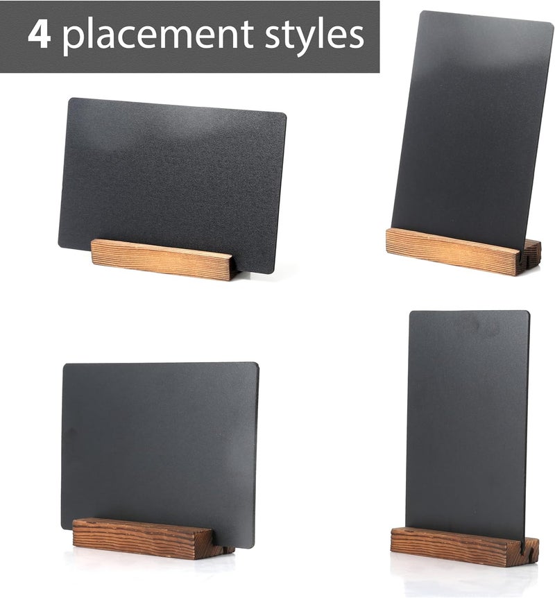 JDEA Desktop Chalkboard Sign Double-Sided Chalkboard with Wooden Base (3 Pack 7.9x5.1) - Image 2